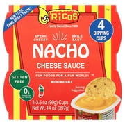 Ricos® Nacho Cheese Sauce 3.5oz Cup, 4 Count, Shelf-Stable, Ready-to-Eat