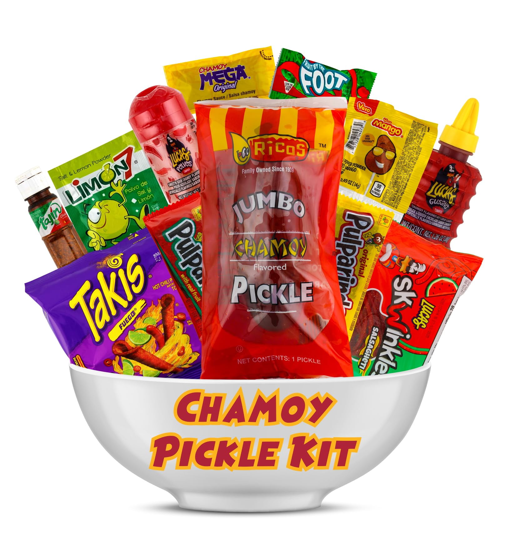 Ricos Original Jumbo Chamoy Pickle Kit Mexican Candy make the Famous