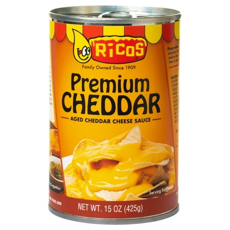 Ricos Premium Cheddar Aged  Ready to Serve Cheese Sauce, 15 oz Can, Shelf-Stable Liquid