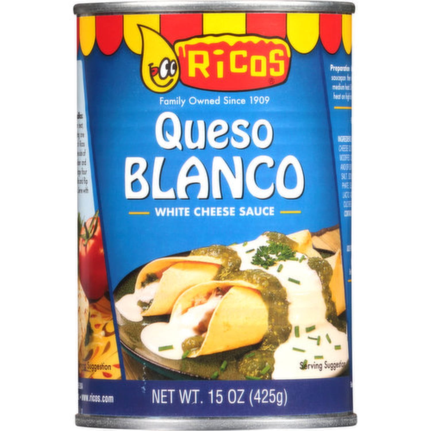 Ricos® White Queso Blanco Cheese Sauce, 15 oz Can, ShelfStable