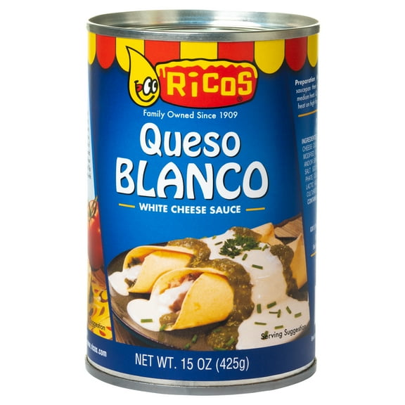 Ricos® White Queso Blanco Cheese Sauce, 15 oz Can, Shelf-Stable