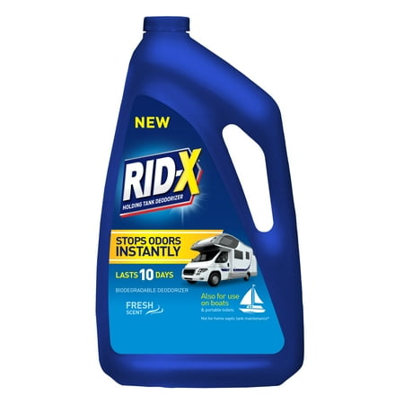 Rid-X RV Toilet Treatment Tank Deodorizer Liquid 48oz, Biodegradable for RV Black Tank