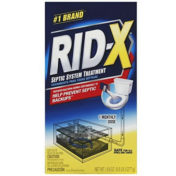 RID-X Septic Tank Treatment Enzymes, 1 Month Supply Powder, 9.8oz