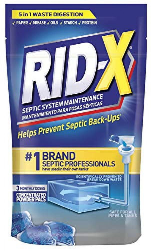 Rid-X Septic Tank Treatment Enzymes, 3 Month Supply Septi-Pacs