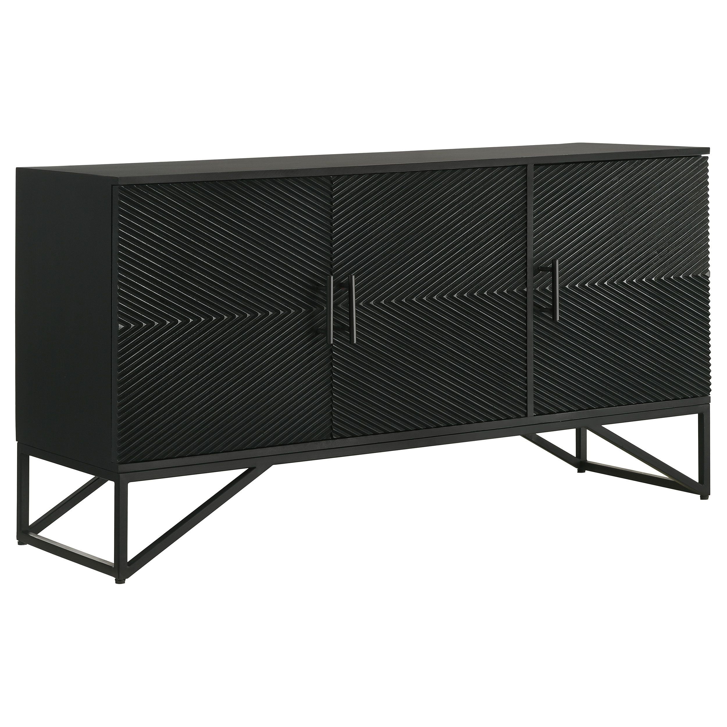 Riddell Black 56" Industrial 3-Door Accent Cabinet