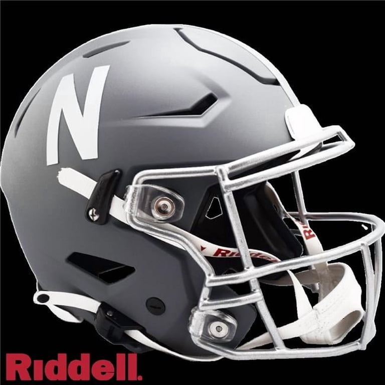 authentic ncaa football helmets Nebraska Cornhuskers Helmet Riddell Authentic Full Size SpeedFlex Style Slate Alternate