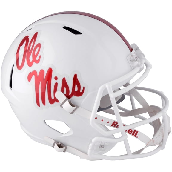 Riddell Ole Miss Rebels Revolution Speed Alternate White Full-Size Replica Football Helmet