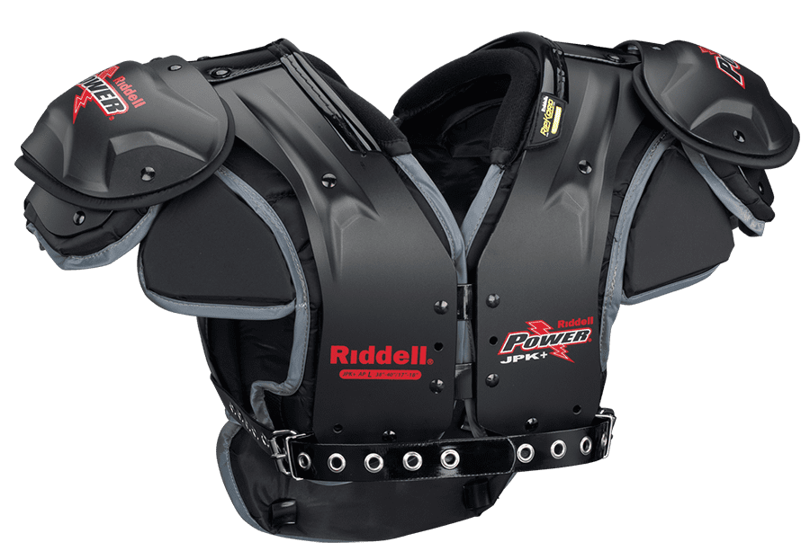Riddell Power JPK + (Junior Varsity) Football Shoulder Pads, Black/Red,  X-Large