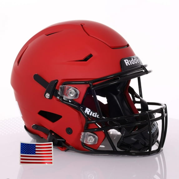 Riddell SpeedFlex ADULT Helmet - Black SF-2BD Facemask (Matte Scarlet Helmet, X-Large)