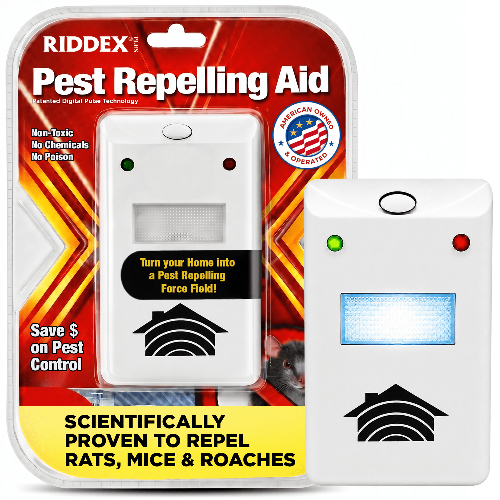 Rodent Plug In Riddex® Plus Electromagnetic Pest Repeller Plug In for Mice Rats ...
