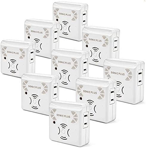 Riddex Sonic Plus Ultrasonic Pest Repeller, Plugs in with extra Outlets Indoor Use - Insect Repellent - Bug Repellents for Home Defense - Protect Against Rodents & Insects, Chemical Free(9 Pack White