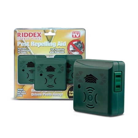 Riddex® SonicPlus Ultrasonic Pest Repeller, Protect Against Rodents and Insects, Chemical Free, Set of Three (Green)