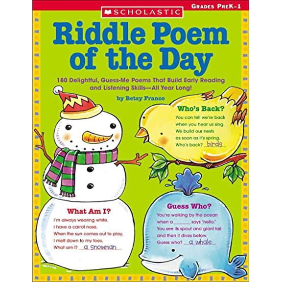 Pre-Owned Riddle Poem Of The Day: 180 Guess-me Poems To Build Phonemic Awareness (Paperback) 0439513847 9780439513845