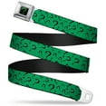 thumbnail image 1 of Riddler "?" Black Green Question Mark Scattered3 Dark Green Black Webbing Seatbelt Belt Standard, 1 of 3