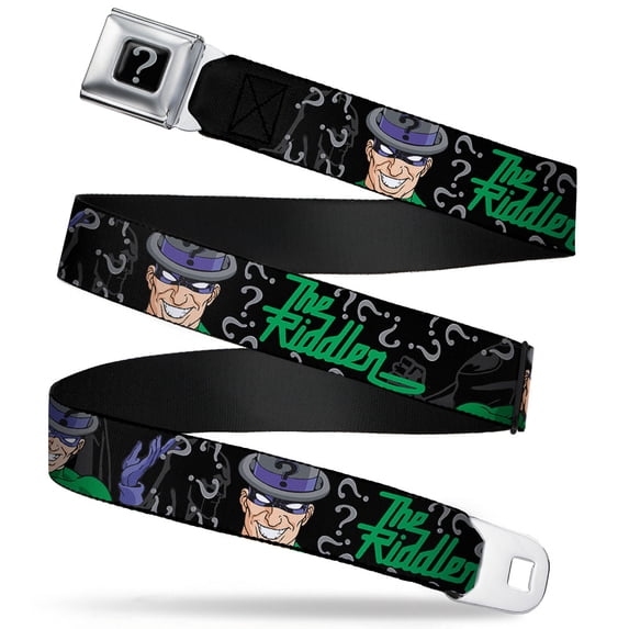 Riddler "?" Black Silver The Riddler W Batman Silhouette Webbing Seatbelt Seatbelt Belt Standard