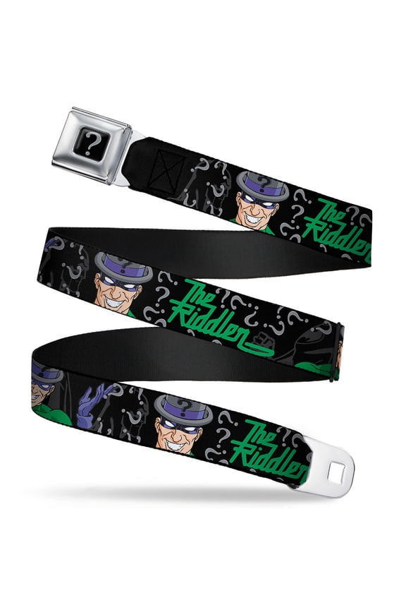 Riddler "?" Black Silver The Riddler W Batman Silhouette Webbing Seatbelt Seatbelt Belt Standard