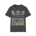 thumbnail image 1 of Ride All These Elevators Mechanic  Unisex Softstyle T-Shirt, 1 of 5