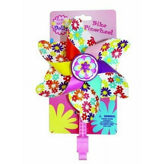 Ride Along Dolly Bike Handlebar Pinwheel - Spinning Flower Pinwheel for Kids Bicycle - Snaps on for Easy Attachment