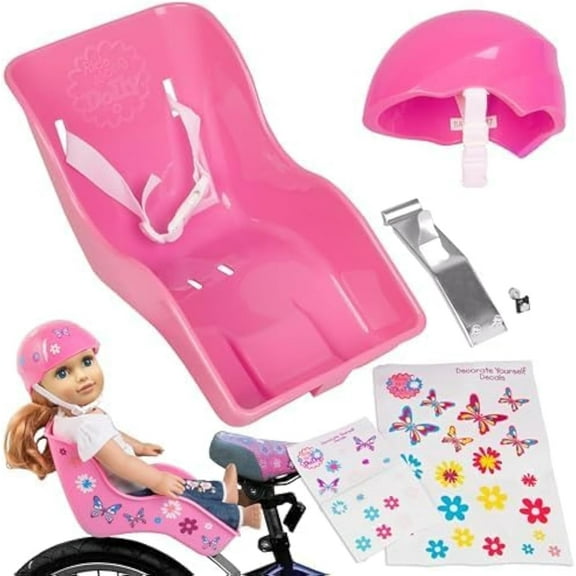Ride Along Dolly Pink Doll Bike Seat and Helmet Accessory for 18"-22" Dolls and Stuffed Animals