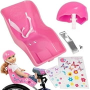 Ride Along Dolly Pink Doll Bike Seat and Helmet Accessory for 18-22 Dolls and Stuffed Animals