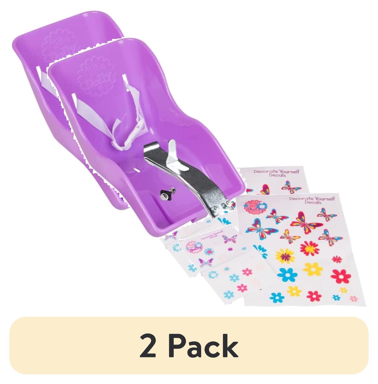 (2 pack) Ride Along Dolly Purple Doll Bike Seat and Helmet for American