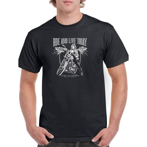 Ride And Live Today Art T-Shirt Men -Image by Shutterstock, Male 3X-Large