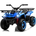 thumbnail image 1 of iRerts 24V Ride on ATV, Powered Ride on Toys for Kids Boys Girls Ages 3-5, Kids 4 Wheeler Electric Cars with Bluetooth, Music, LED Headlights, Front Rear Storage Racks, Crash Bars, Blue, 1 of 10