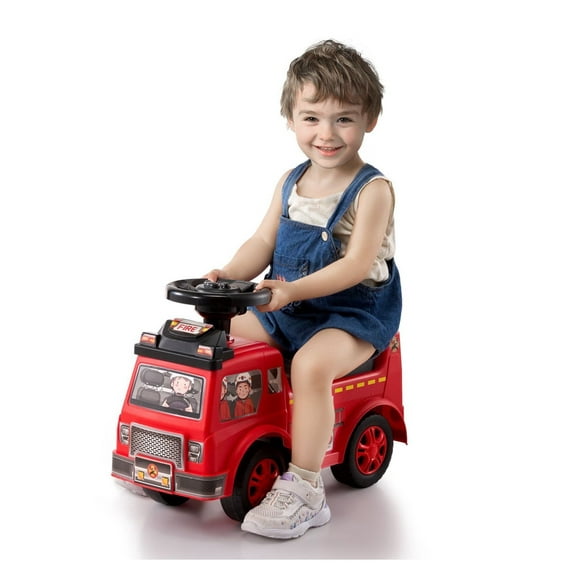 Ride On Car for Toddlers 1-3 Years, Ride Racer Push Car, Sit to Stand Toy, Music Steering Wheel, Under Seat Storage, Classic Ride On Toy for Boys Girls - Red