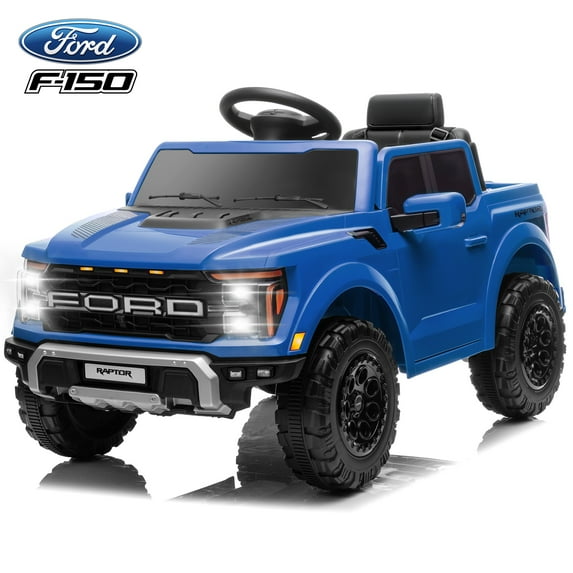 Ford F-150 Raptor Ride on Cars, 12V Kids Electric Ride on Truck Car with Remote Control, Toddler Ride On Car Toys w LED Lights Ride on Truck Toy with Bluetooth for Birthday Gift, Outdoor, Ages 3-6