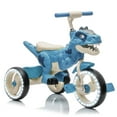 thumbnail image 1 of Ride on Dinosaur Tricycle for Kids, Toddlers Kid Trike Bike Big Wheel with EVA Wide Flash Wheels, Anti-slip Pedals & Handles, Rearward Storage Basket, Music, Lights, Toddler Bike for Age 3-5, Blue, 1 of 7