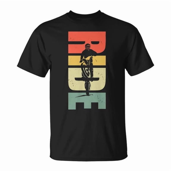 Ride Dirt Bike Motocross Graphic Tee Unisex Adult Cotton Off-Road Racing Apparel T-Shirt for Motocross Riders or Casual Wear, Size 5XL, Color Black