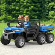 Ride On Dump Truck for Kids Ride On Car with Remote Control Electric UTV Vehicles with Electric Dump Bed, 4WD Power Ride-on 6 Wheels Ride On Toys for Boys Girls