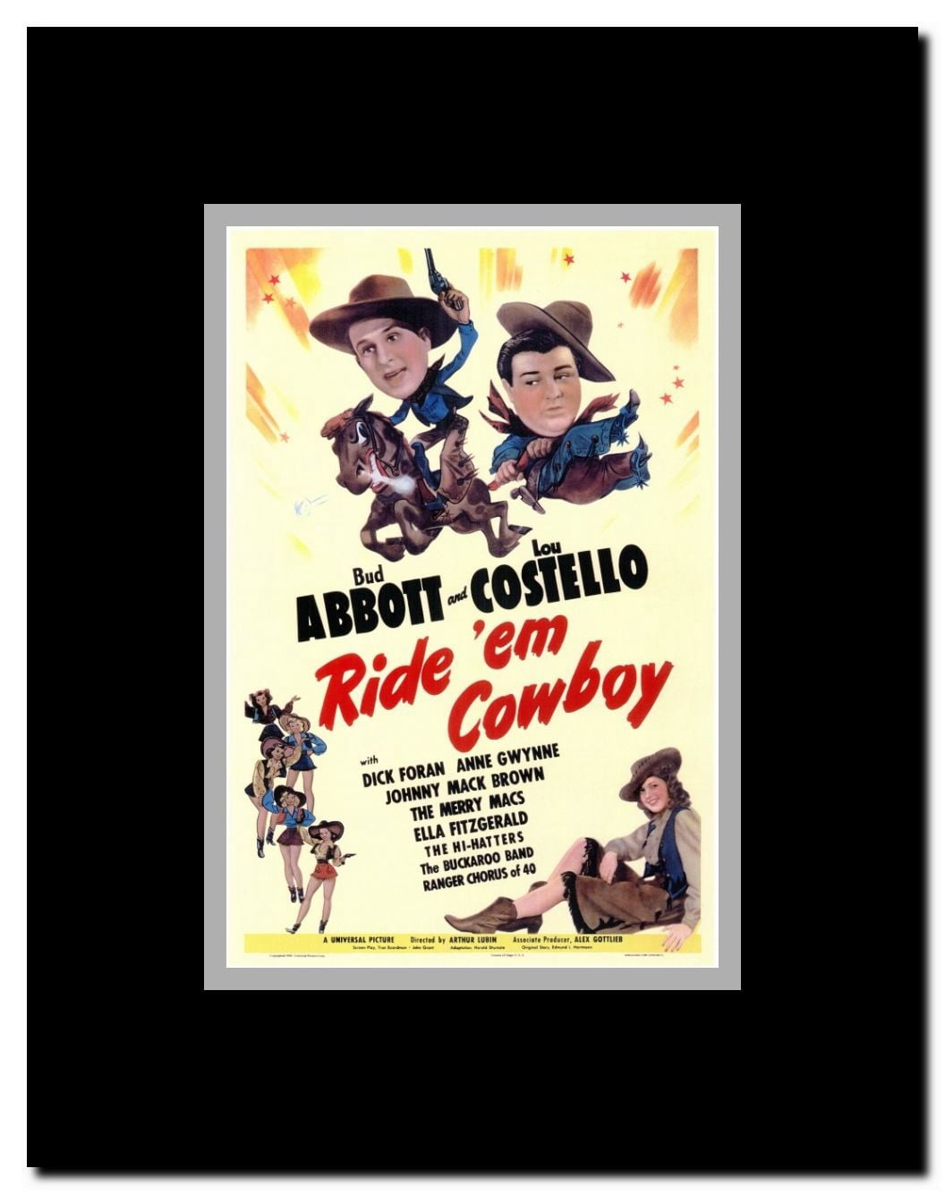 Ride 'Em Cowboy Framed Movie Poster