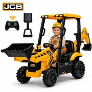 12V Ride on Excavator, JCB Licensed, SHINPT Toddler Battery Powered Electric Tractor Truck with Remote Control, 4 Wheels, Shovel, Loader and Digger, Electric Ride on Toy for 3-5 Boys Girls, Yellow