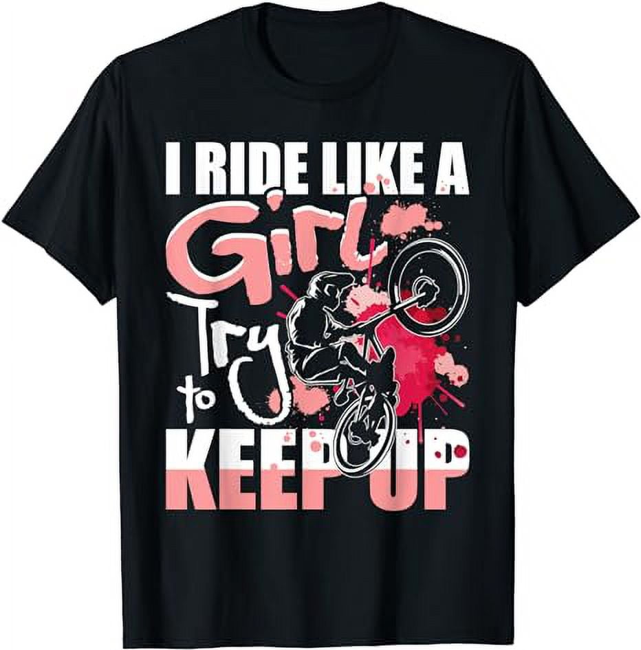 Ride Like Girl - Cyclist Road Biking Bicycle Bike Rider T-Shirt ...