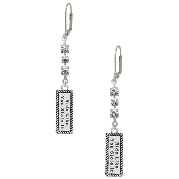 Ride Like You Stole It Crystal Madison Leverback Earrings