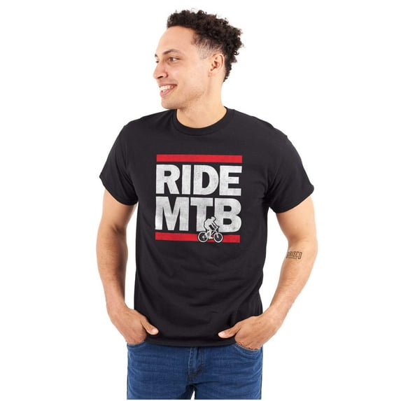 Ride MTB Mountain Bike Cyclist Plus Size Crewneck Graphic Tee Shirt Brisco Brands 2X