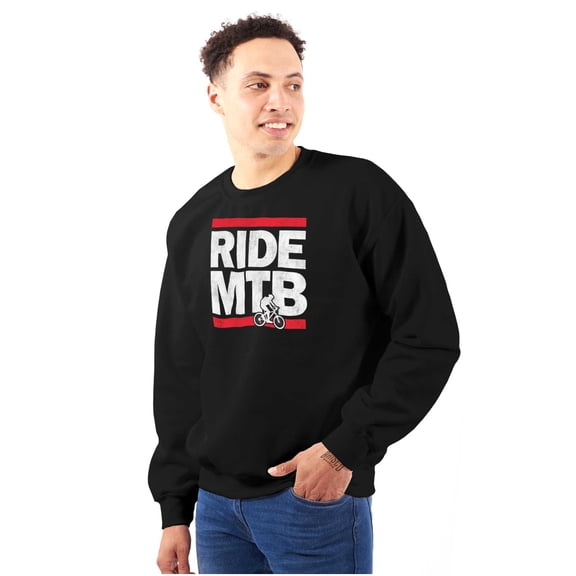 Ride MTB Mountain Bike Cyclist Unisex Plus Fleece Graphic Sweatshirt Brisco Brands 2X