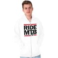 thumbnail image 1 of Ride MTB Mountain Bike Cyclist Unisex Fleece Graphic Zip Up Hoodie Brisco Brands 4X, 1 of 5