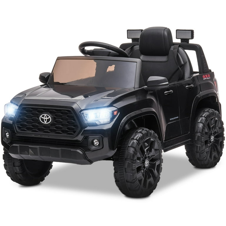 Ride On Car with Remote Control Toyota Tacoma Kids Electric Vehicle for Boys Girls 12V Ride on Toys with Radio USB Port AUX Spring Suspension