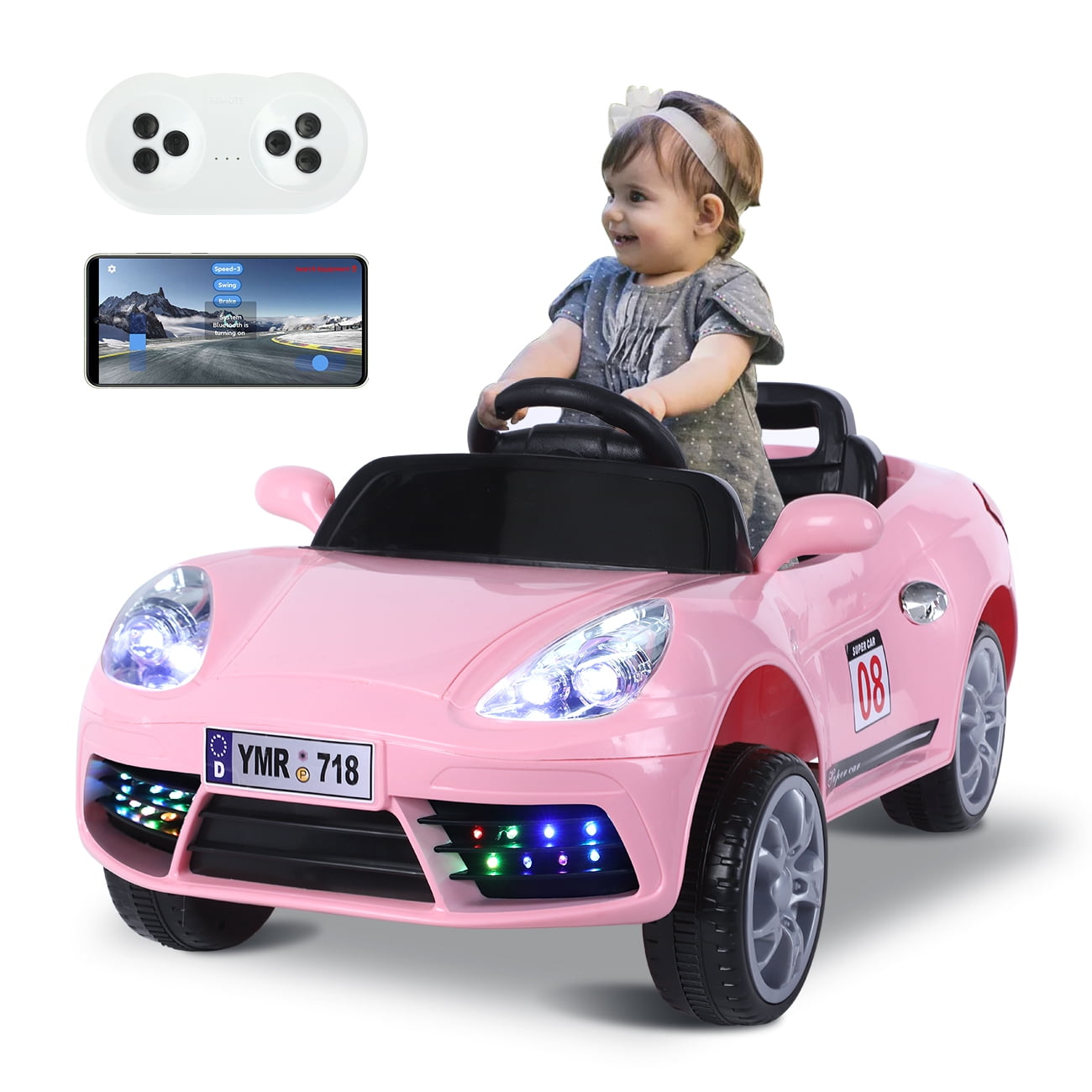 Ride On Cars for Girls 12V Electric Kids Cheap Toy Car Motorized