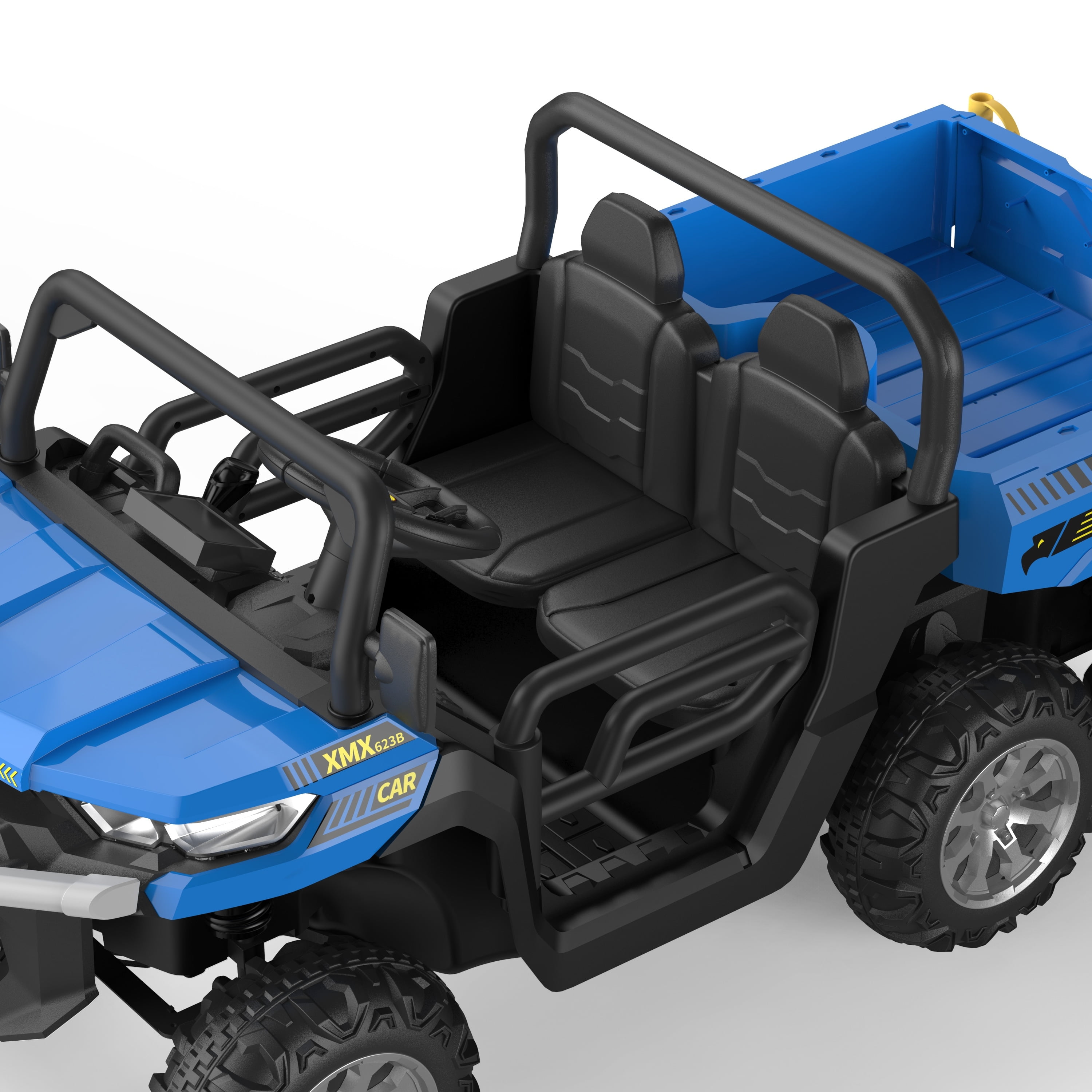 Blue 24-Volt 6-Wheel Ride On Dump Truck with Remote