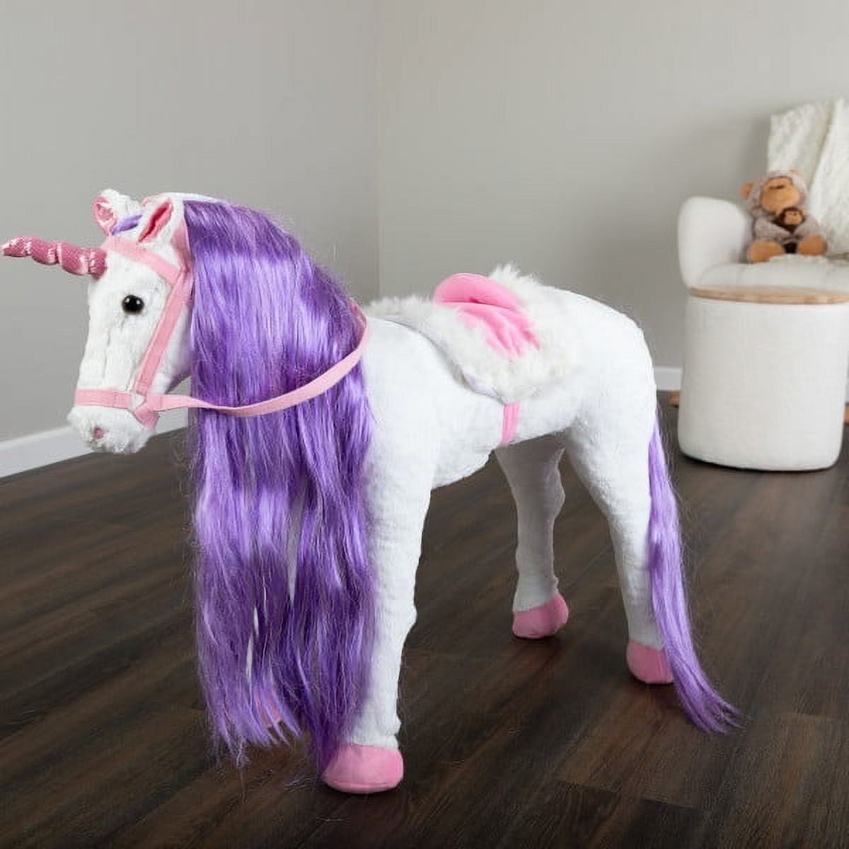 Free Shipping! Happy Trails Ride On Unicorn Horse with Gallop and