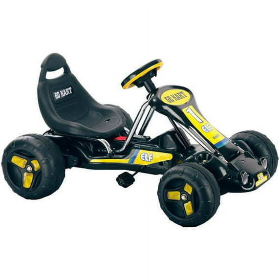 Ride On Toy Go Kart, Pedal Powered Ride On Toy by Rockin' Rollers – Ride On Toys for Boys and Girls, For 3 – 7 Year Olds (Black)