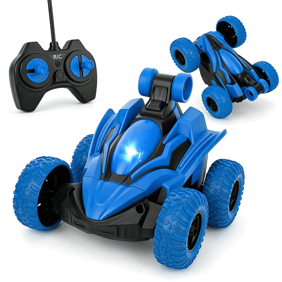 Ride On Toy for Toddlers, 360 Spin Action Toy Vehicle with Wireless Remote, Childrens Electric Car, Birthday Gift for Age 3 4 5 6 7 8Blue