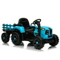 thumbnail image 1 of Ride On Tractor With Trailer,12V Battery Powered Electric Tractor Toy W/Remote Control,Electric Car For Kids,Three Speed Adjustable,Power Display, Usb,Mp3 ,Bluetooth,Led Light,Two-Point Safety Belt, 1 of 9