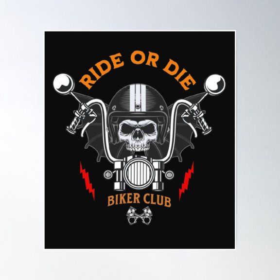 Ride Or Die Poster Wall Art, Modern Wall Decor, 16x16 UNFRAMED
