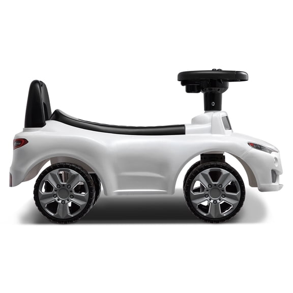 Ride On Push Car for Toddlers, Ages 1-3, Ride Racer, Sit to Stand Toddler Ride On Toy, Classic Kids Ride On Car with Music Steering Wheel & Under Seat Storage, Ride On Toy for Boys Girls, White