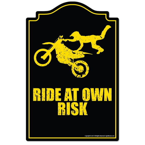 Ride At Own Risk [3 Pack] of Vinyl Decal Stickers | 3.3" X 5" | Indoor/Outdoor | Funny decoration for Laptop, Car, Garage , Bedroom, Offices | SignMission