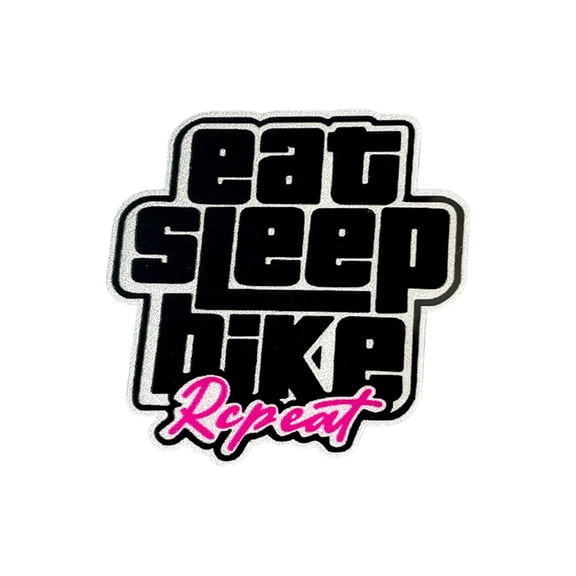 Ride Sleep Eat Design PET Stickers Motorcycle Bicycles Decals, Long-Lasting Mudguard & Seatpost Accessories